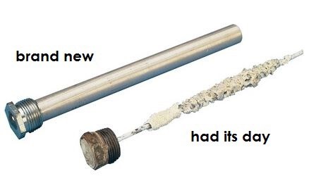 New vs old anode rod
