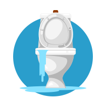 Graphic of toilet flooding